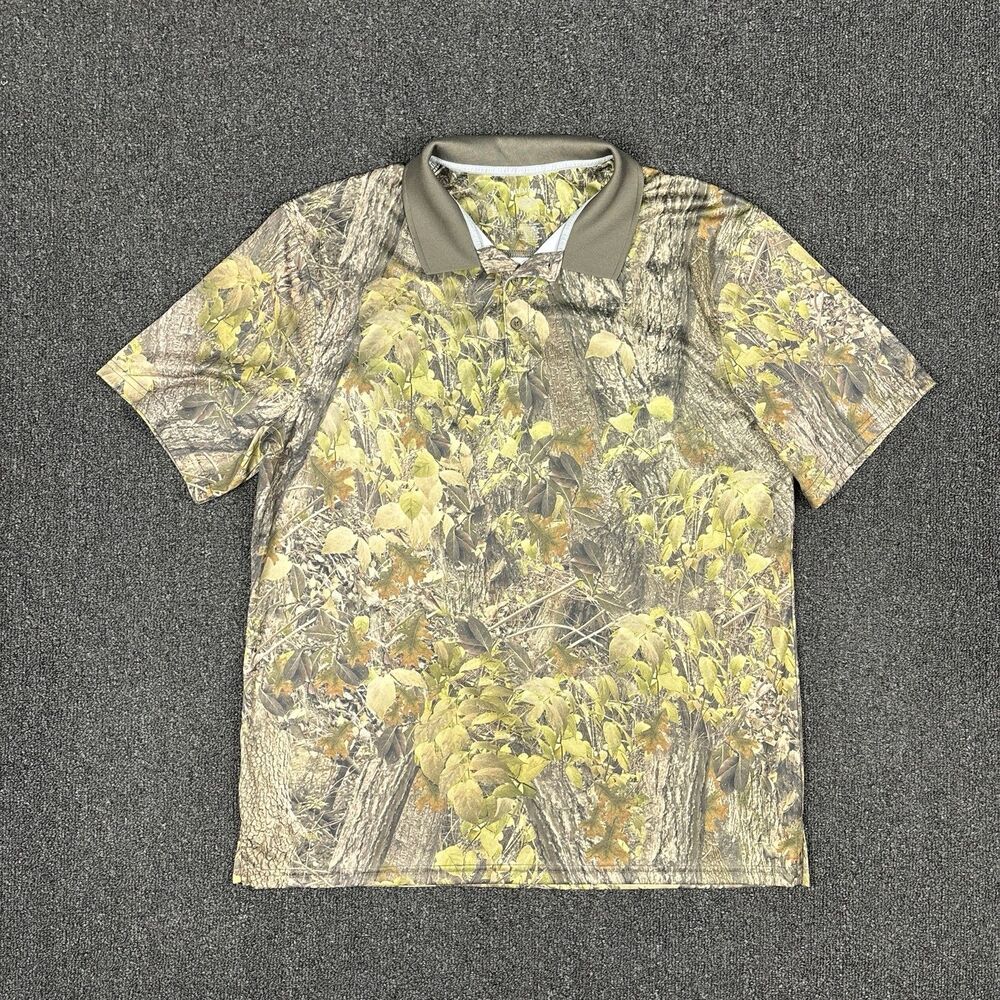Reel Legends Camouflage Polo Shirt Short Sleeve Pull On Mens Size Medium